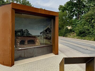 Der Ausstellungspavillon mit dem römischen Brennofen in der Kohlstraße in Weißenburg.